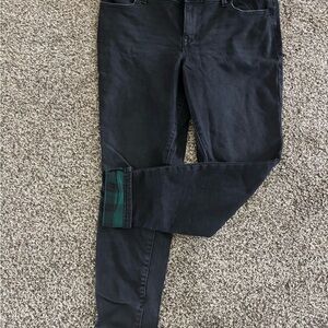 Maurice’s Women's Black Skinny Jeans with Cuffed Plaid Trim